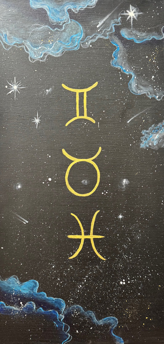 24" x 12" Acrylic Custom Zodiac Painting