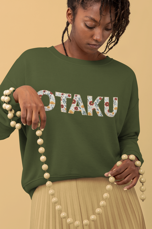 Floral "Otaku" Print Sweatshirt